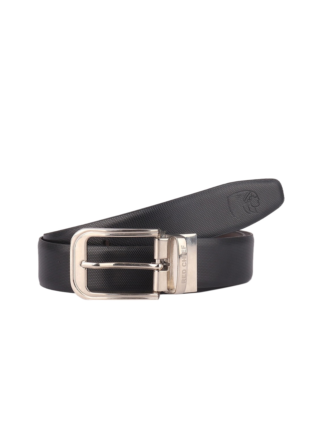 

Red Chief Men Black Textured Leather Reversible Belt