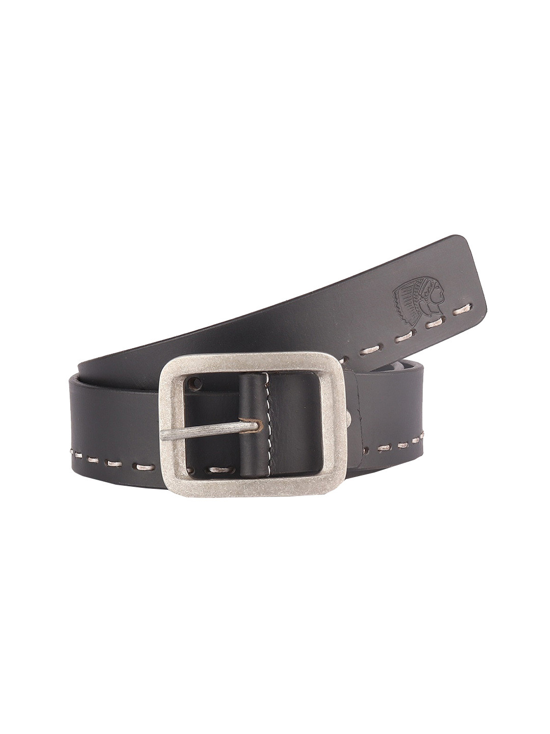 

Red Chief Men Black Textured Leather Belt