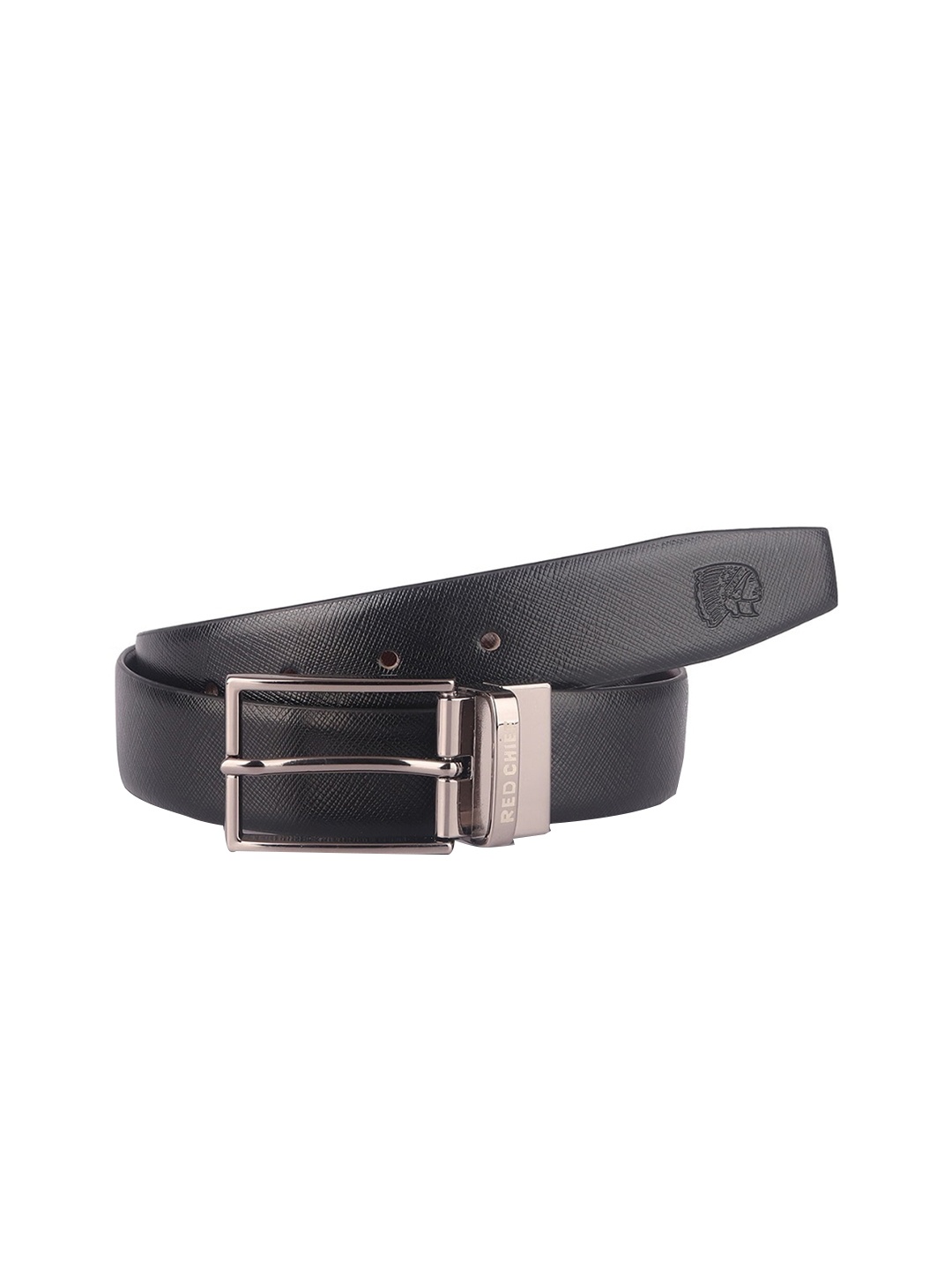 

Red Chief Men Black Textured Leather Formal Reversible Belt