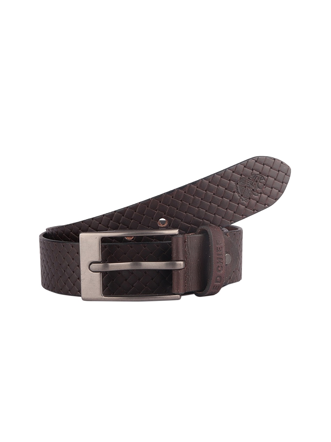 

Red Chief Men Brown Textured Leather Belt