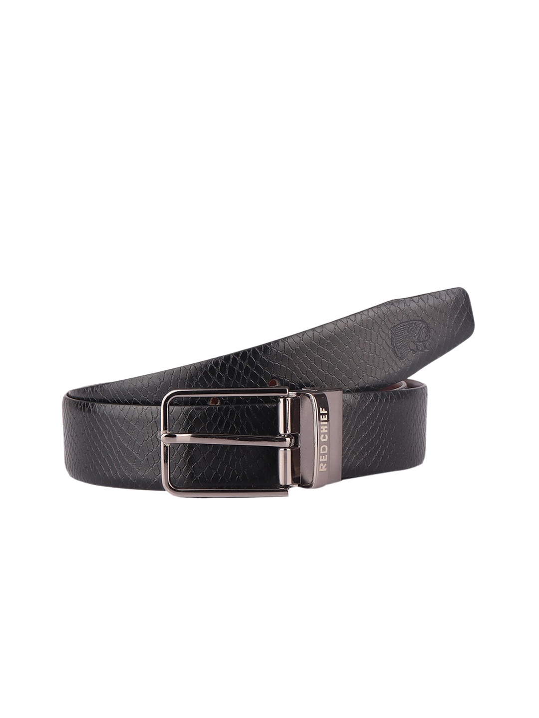 

Red Chief Men Black Textured Leather Reversible Belt