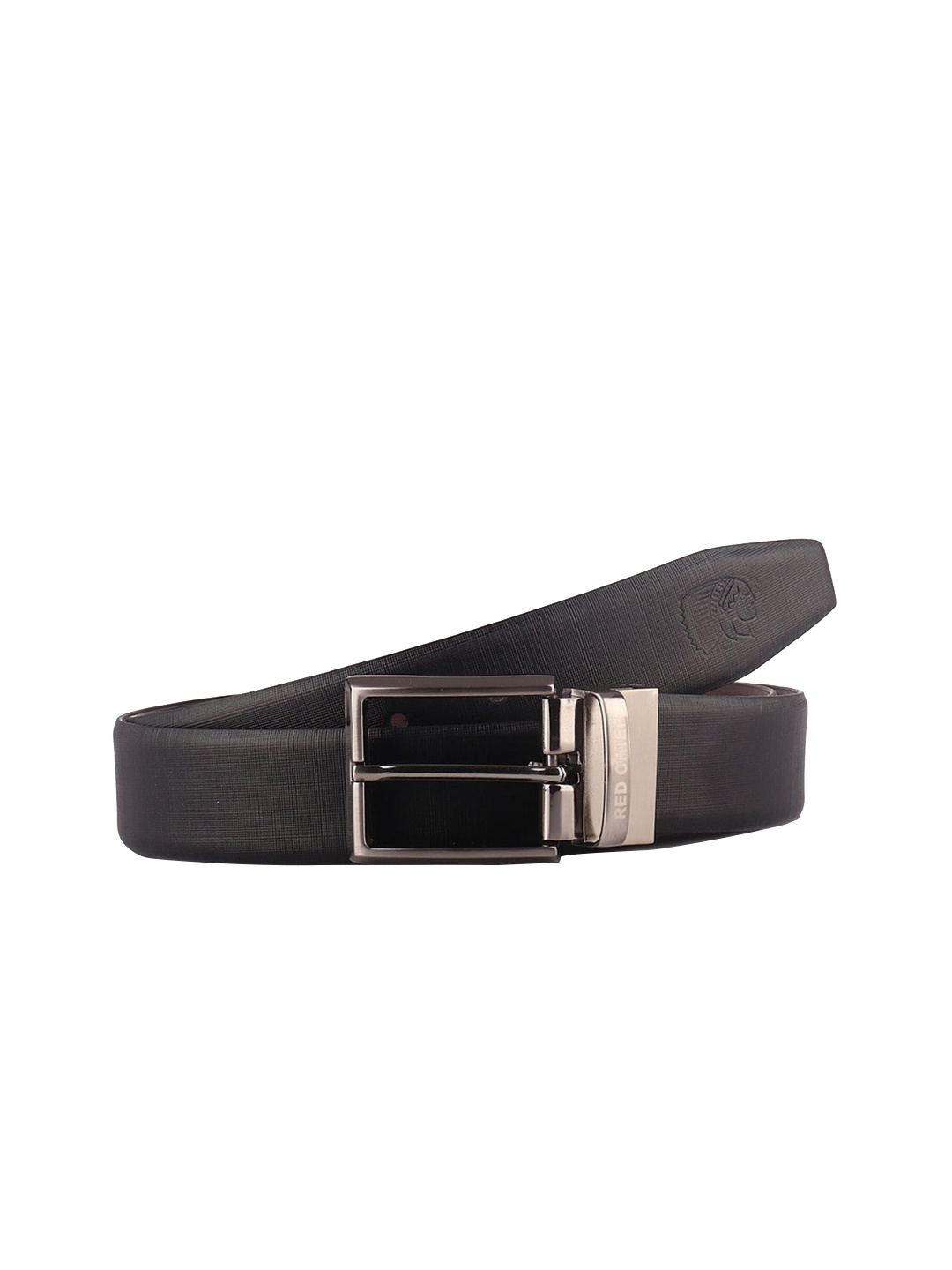 

Red Chief Men Brown Checked Leather Formal Reversible Belt