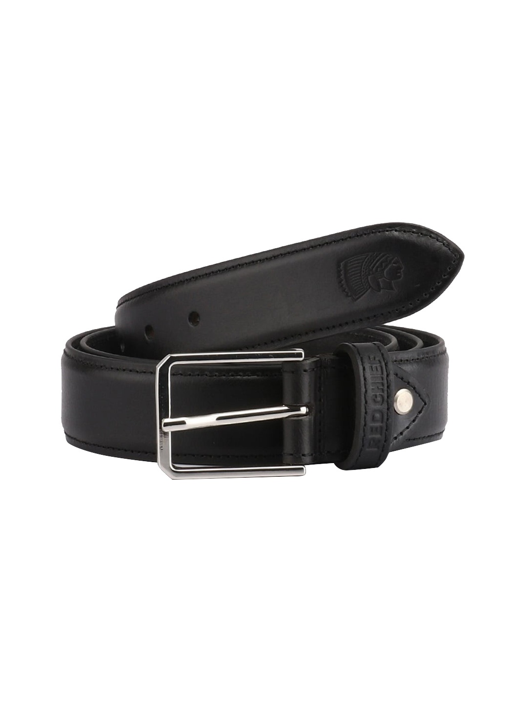 

Red Chief Men Black Leather Formal Belt