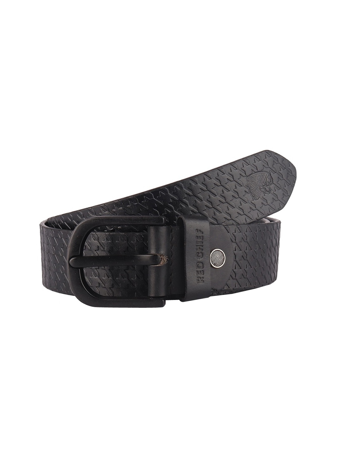 

Red Chief Men Black Textured Leather Belt