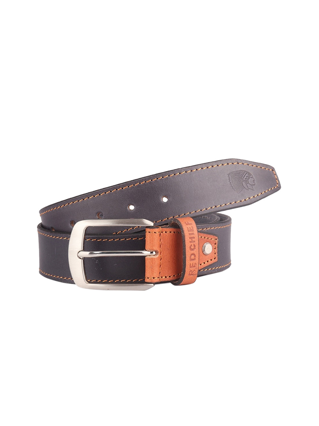 

Red Chief Men Blue Leather Formal Belt