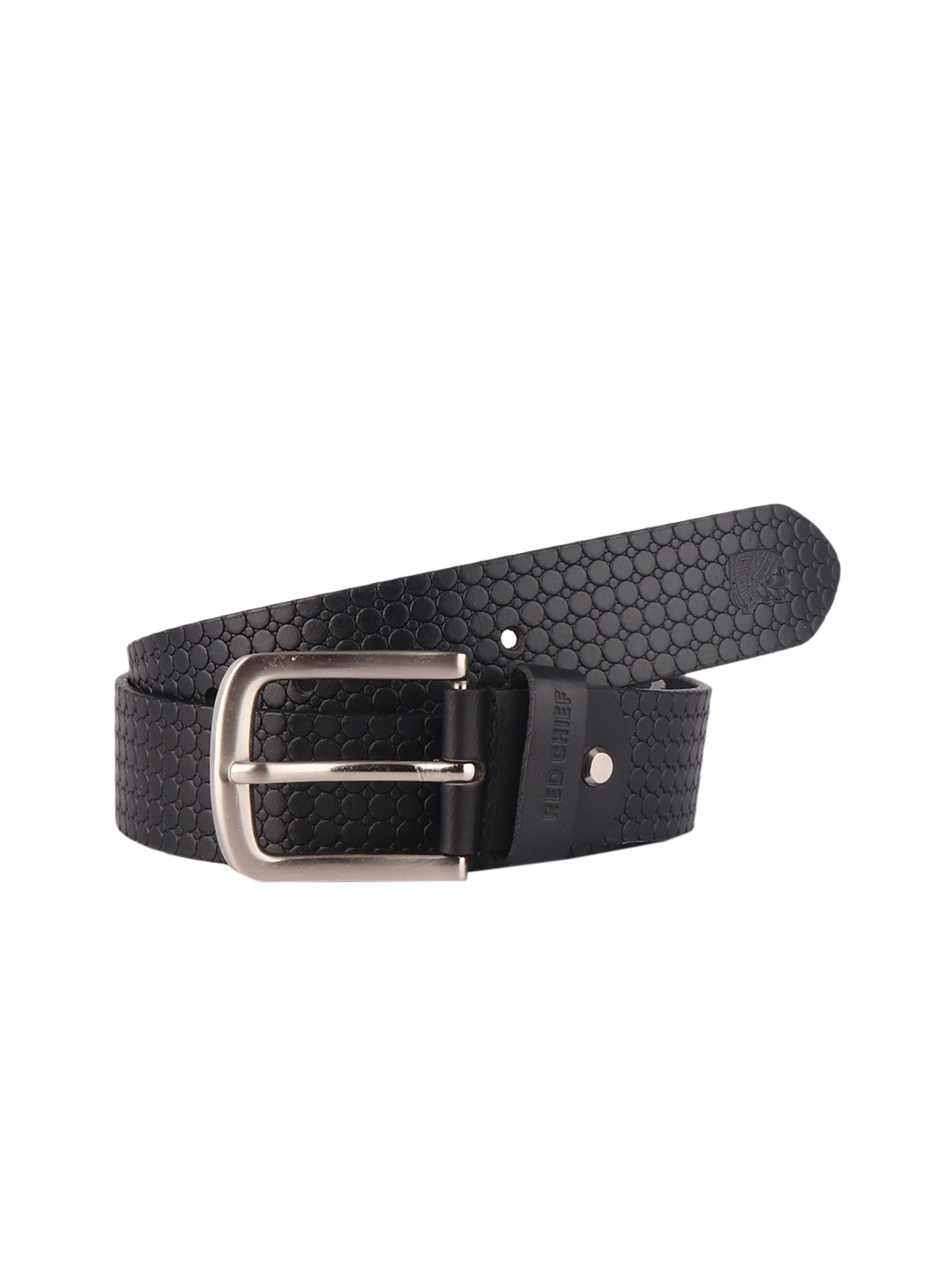 

Red Chief Men Black Textured Leather Belt