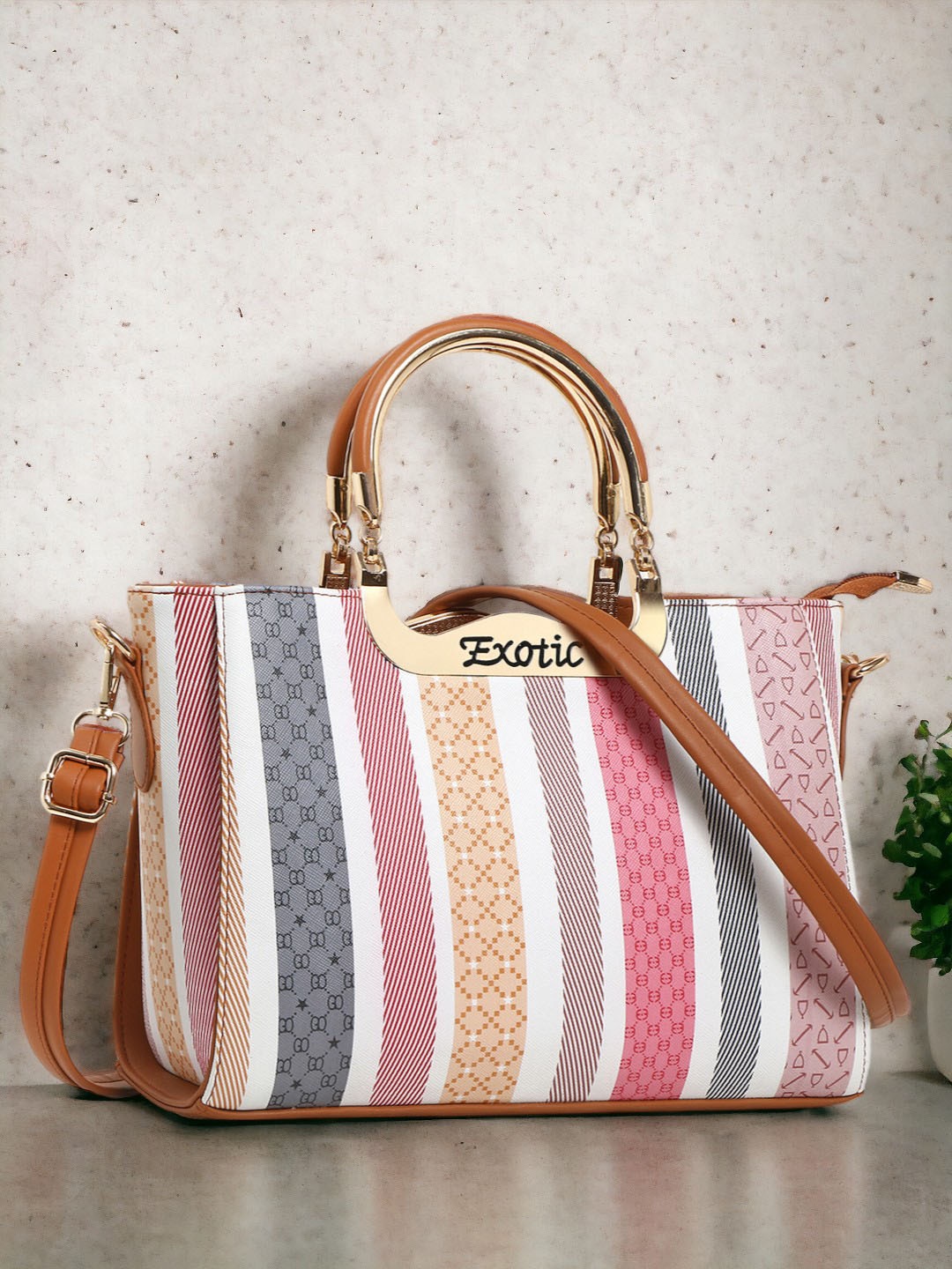 

Exotic Tan PU Bucket Handheld Bag