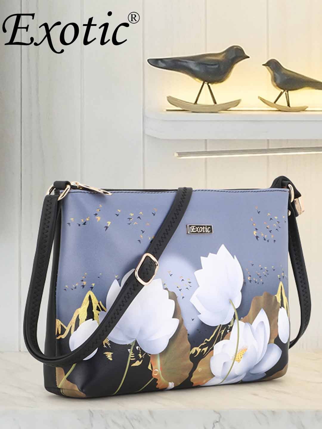 

Exotic Black Printed PU Oversized Structured Handheld Bag