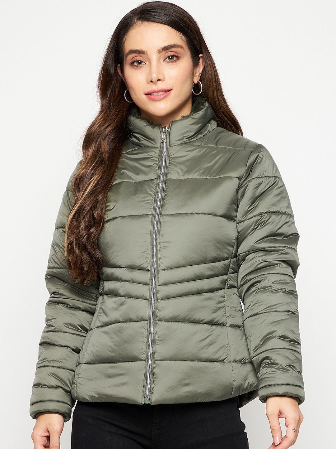 

Okane Women Olive Green Padded Jacket