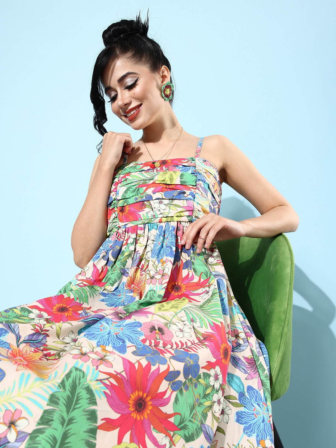 

StyleCast Floral A-Line Dress With Smocked Detail, Multi