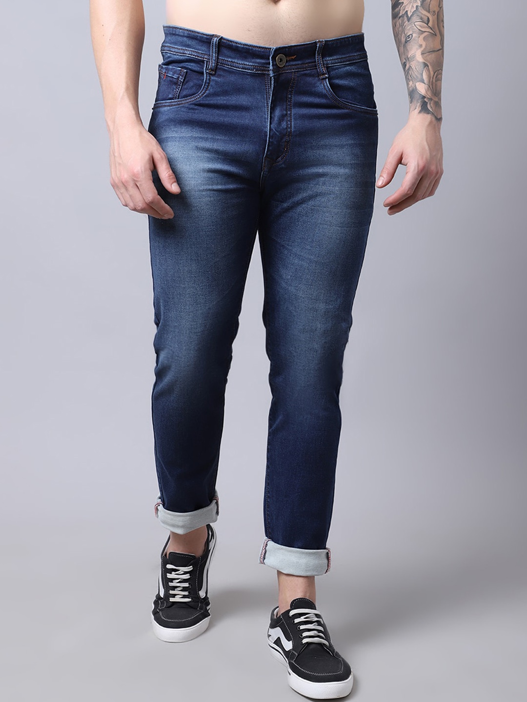

Rodamo Men Blue Slim Fit Heavy Fade Jeans