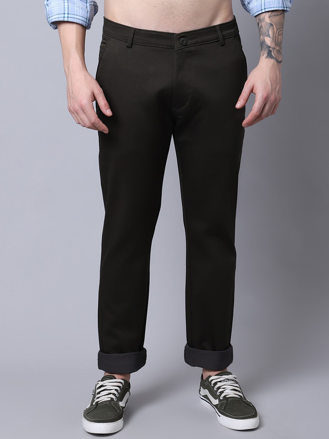 

Rodamo Men Green Slim Fit Trousers