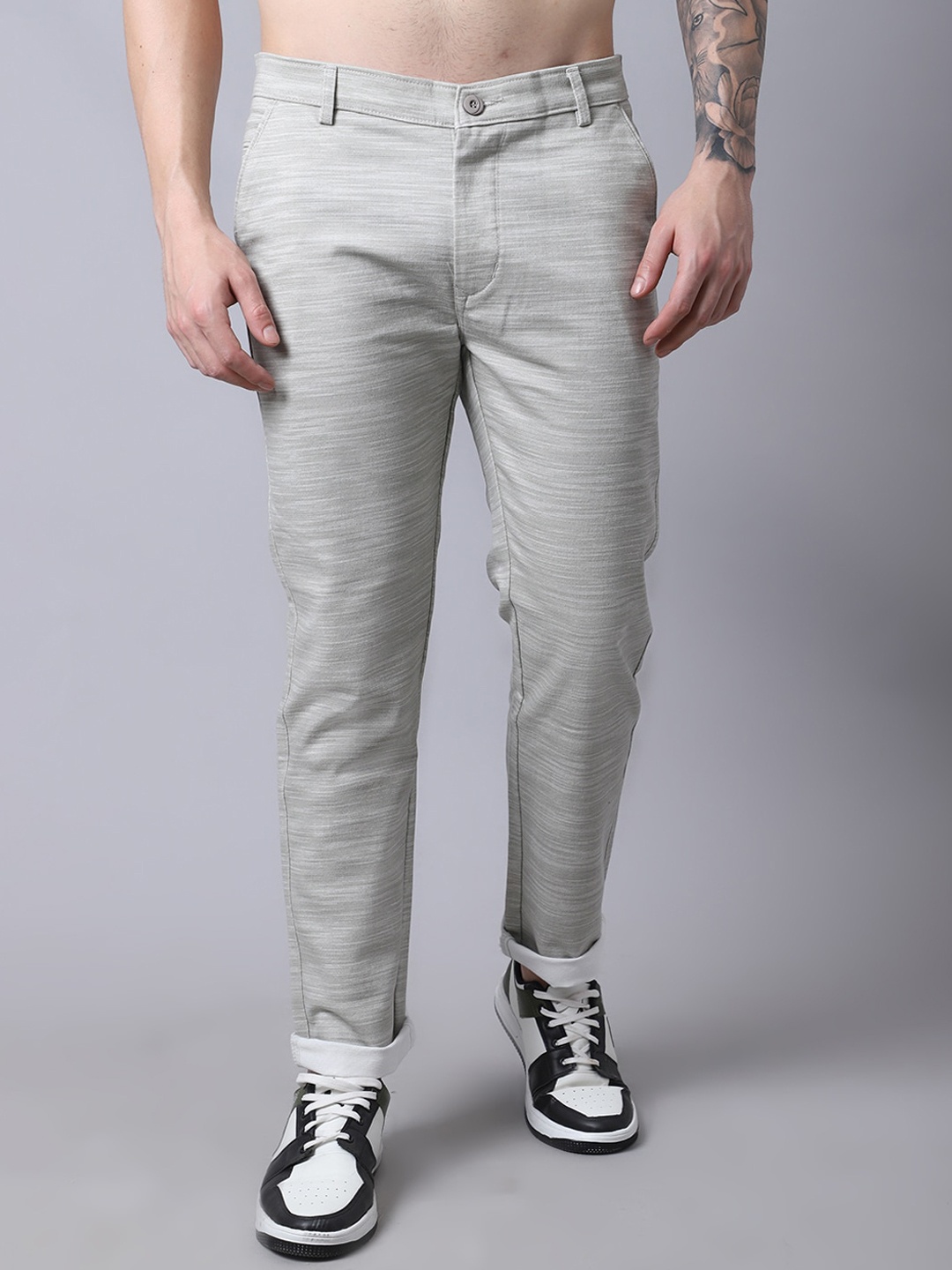 

Rodamo Men Grey Slim Fit Trousers