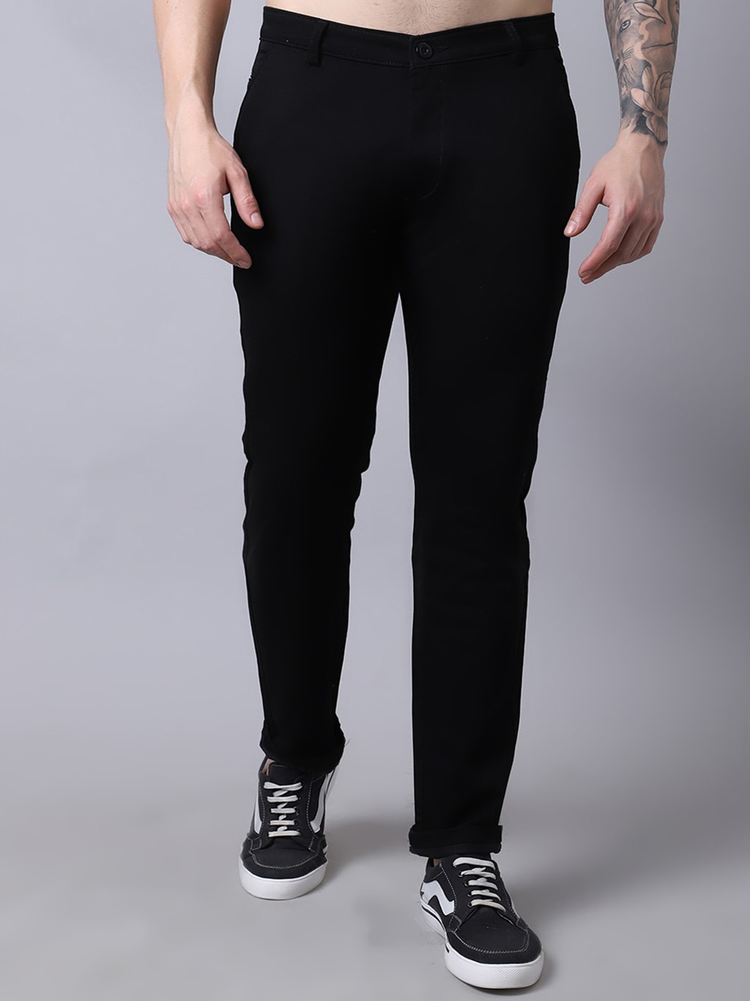

Rodamo Men Black Slim Fit Trousers