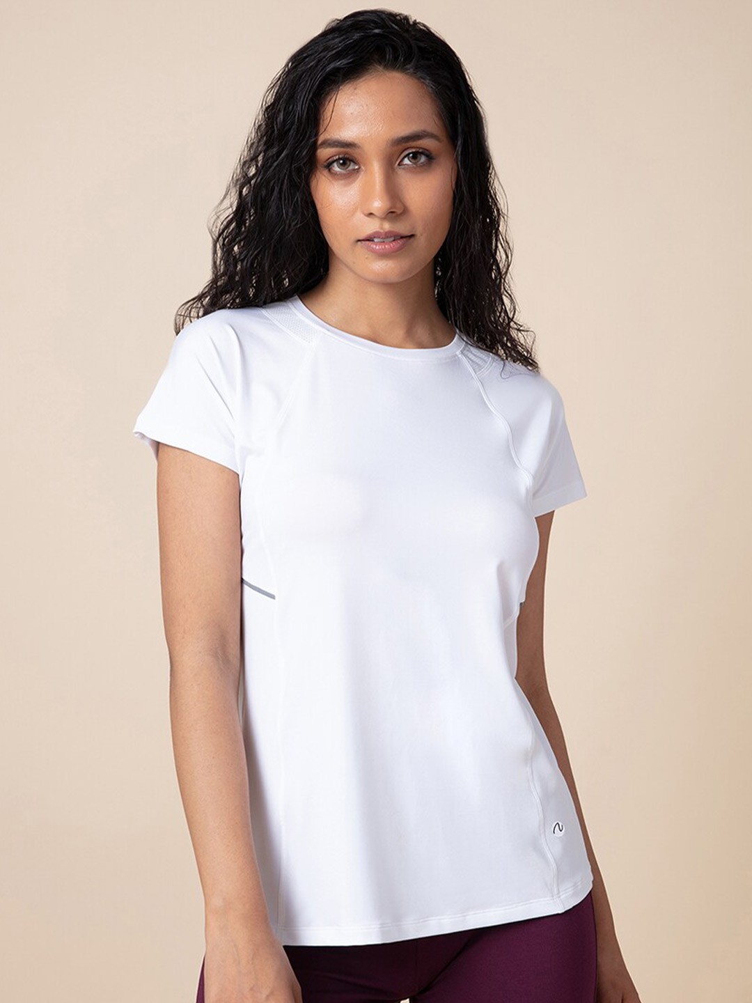 

Nykd Women White Solid T-shirt