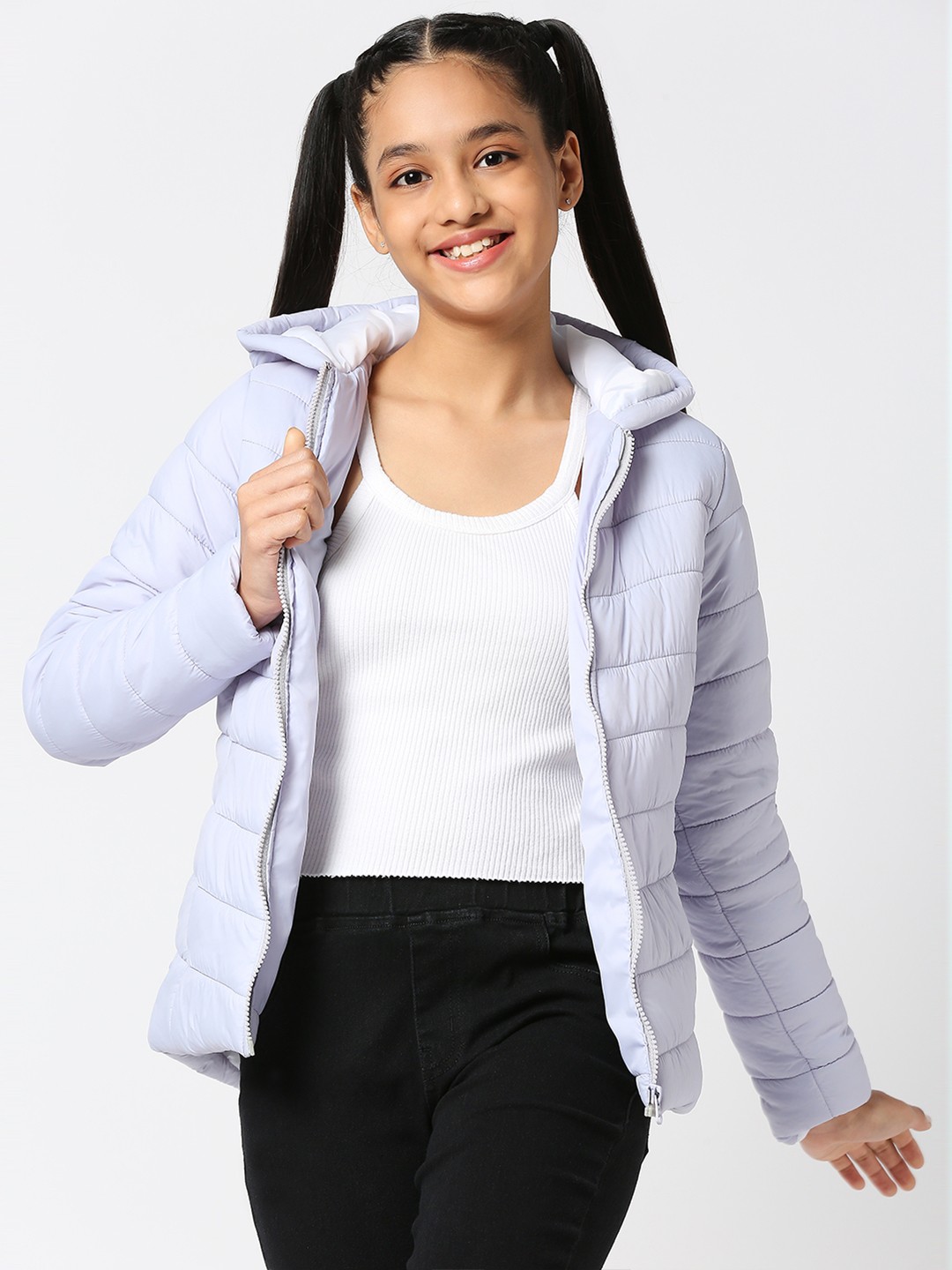 

JUSTICE Girls Lavender Water Resistant Puffer Jacket