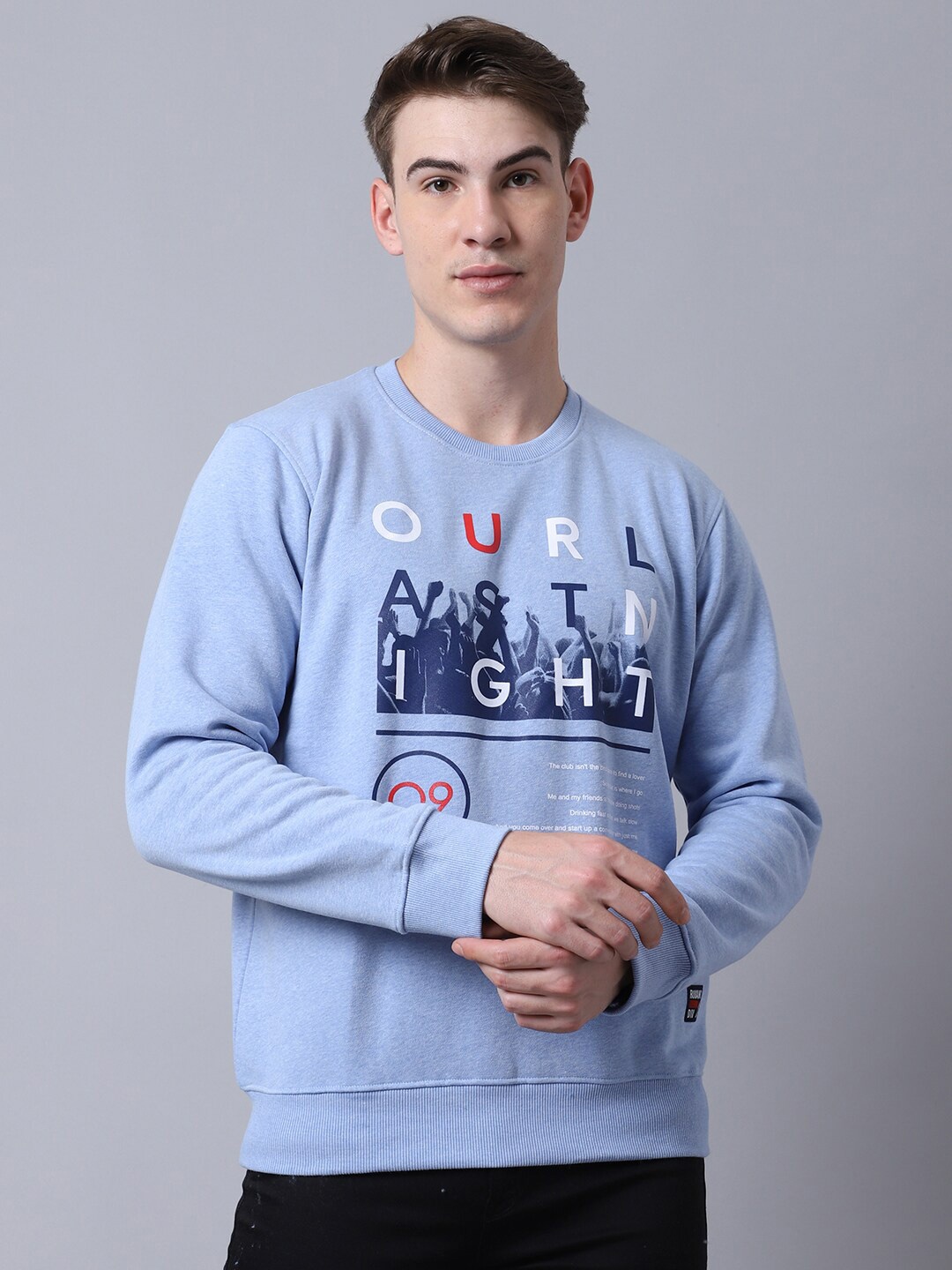 

Rodamo Men Blue Printed Sweatshirt