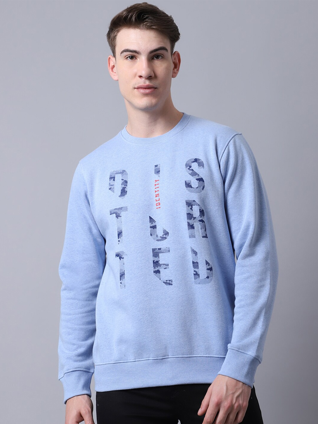 

Rodamo Men Blue Printed Sweatshirt