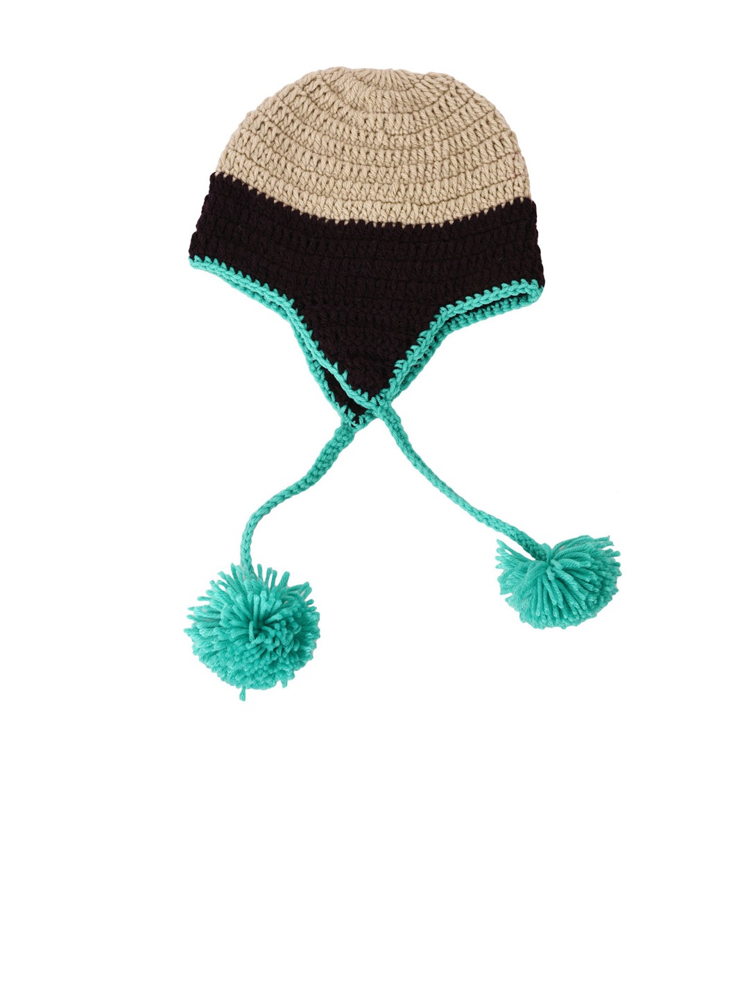 

Bharatasya Women Black & Beige Beanie