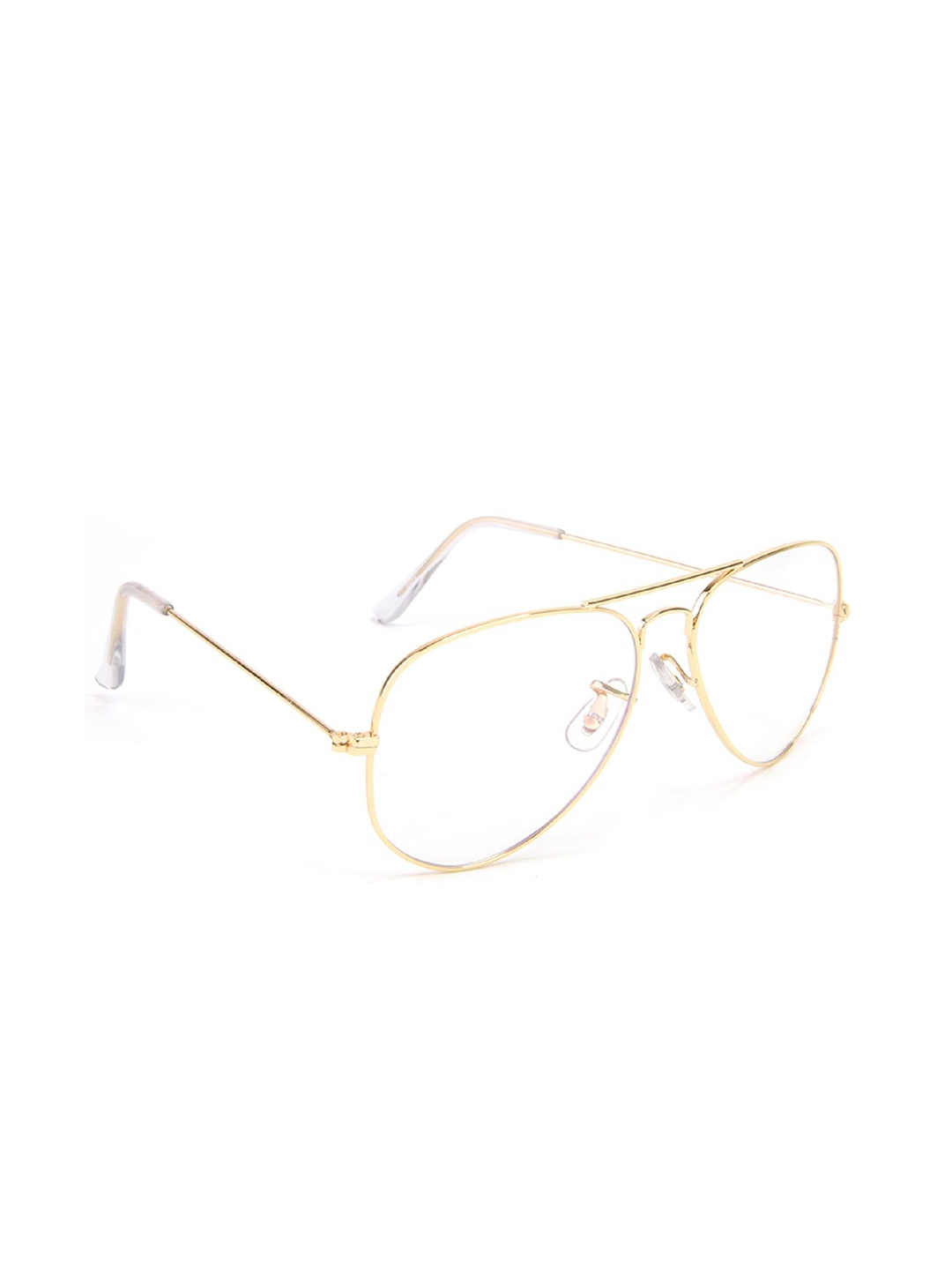 

SUNNIES Unisex Clear Lens & Gold-Toned Aviator Sunglasses SUNNIES-004-Gold-Clear