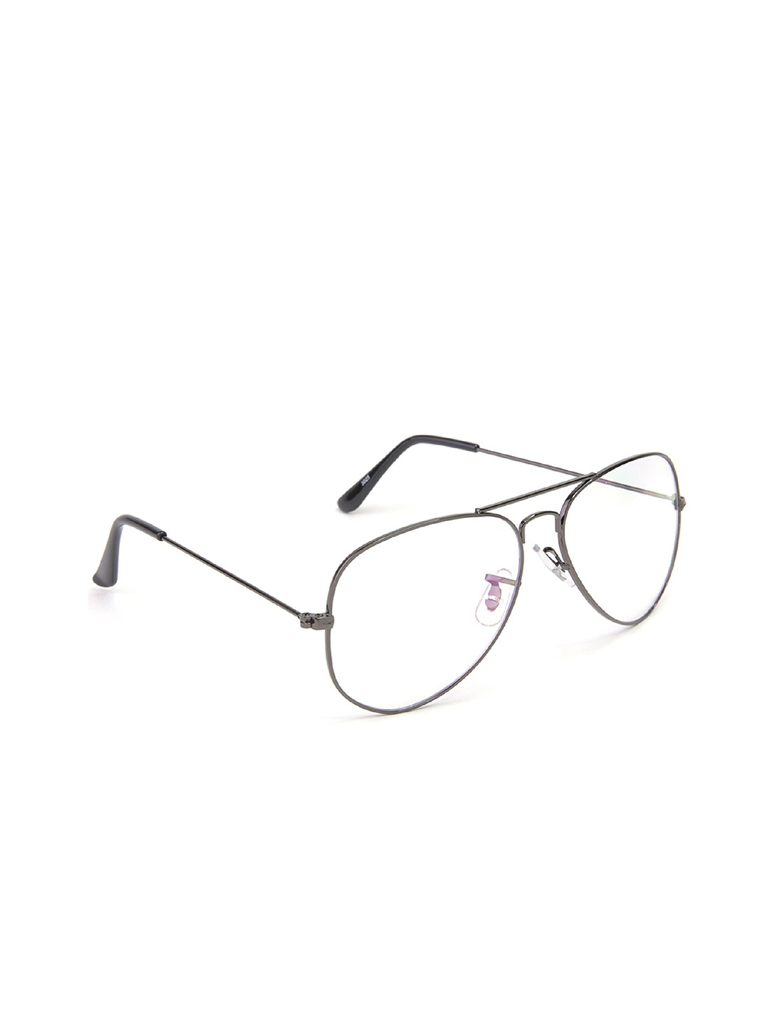 

SUNNIES Unisex Clear Lens & Black Aviator Sunglasses SUNNIES-006-Black-Clear