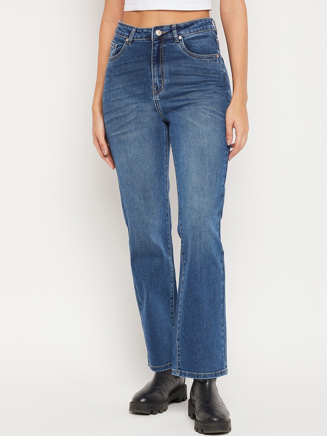 

Madame Women Blue High-Rise Light Fade Jeans