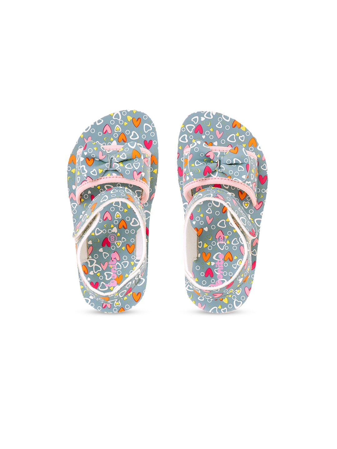 

Khadims Girls Printed Open Toe Flats with Bows, Grey