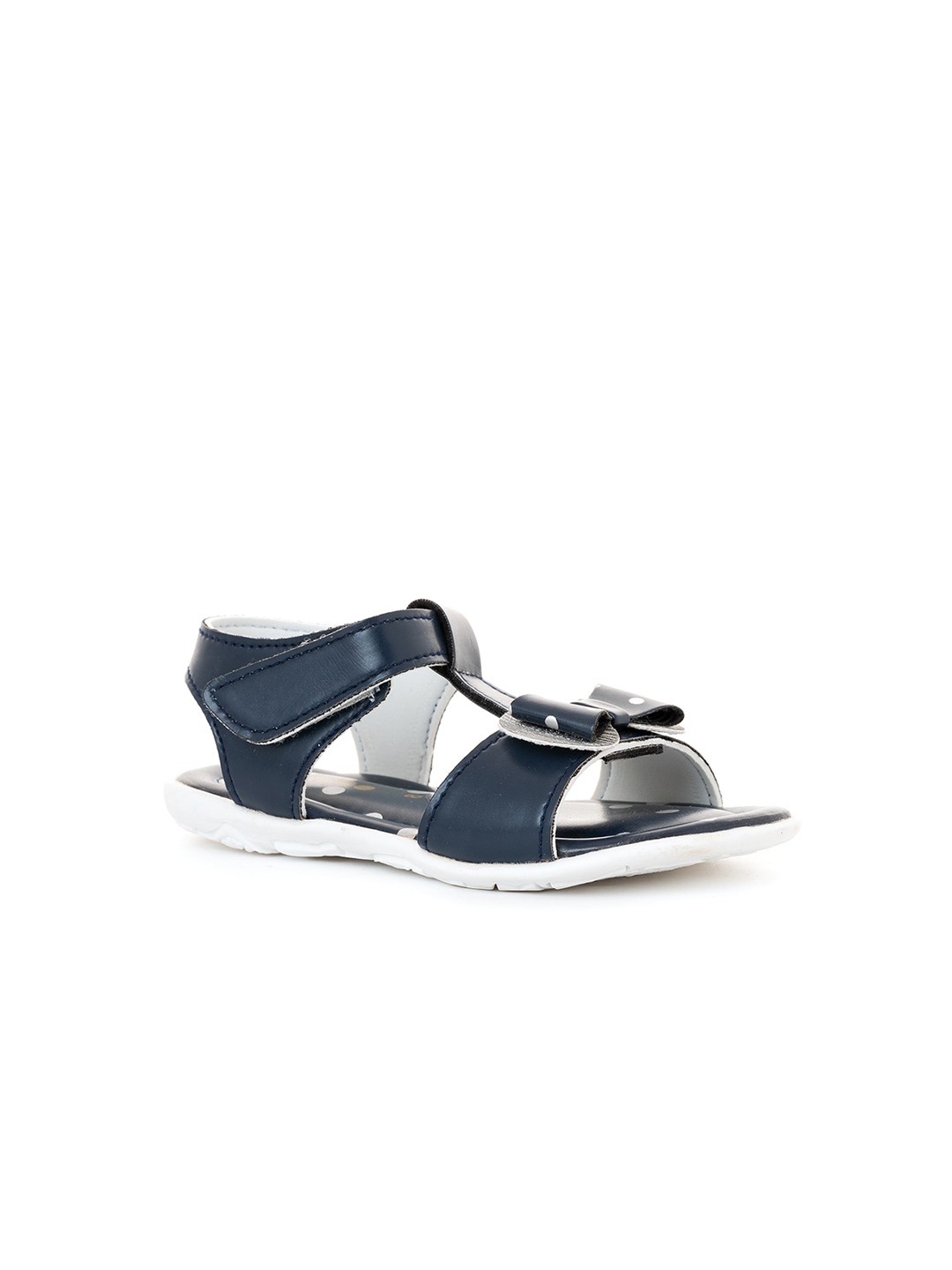 

Khadims Girls Printed Open Toe Flats with Bows, Navy blue