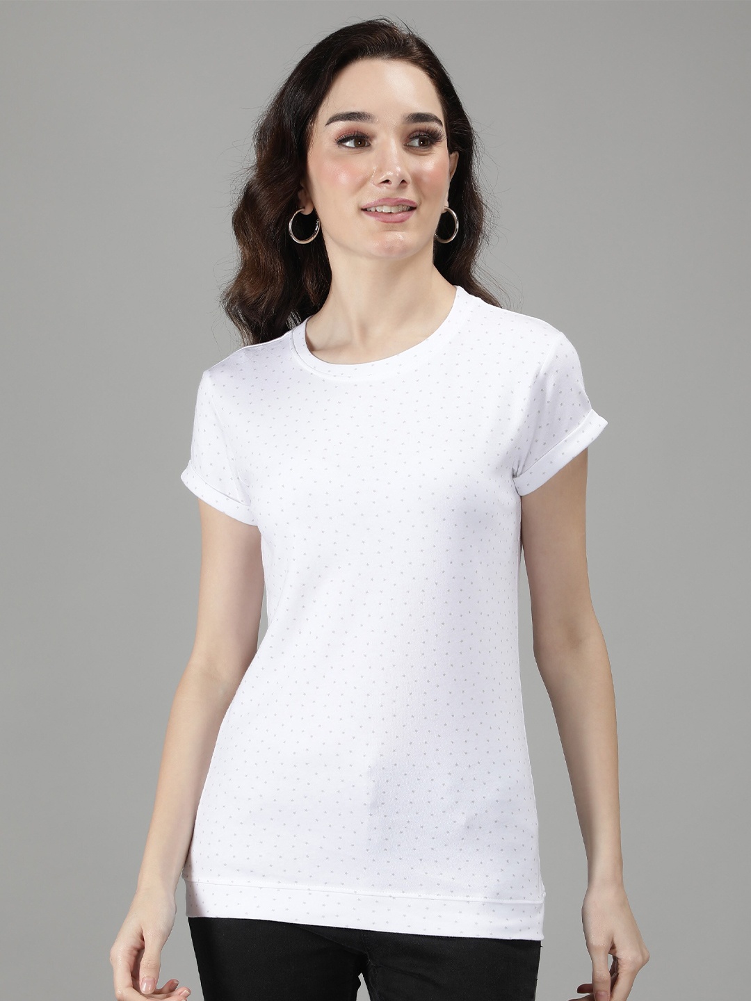 

Sonex Gold Women White Slim Fit T-shirt