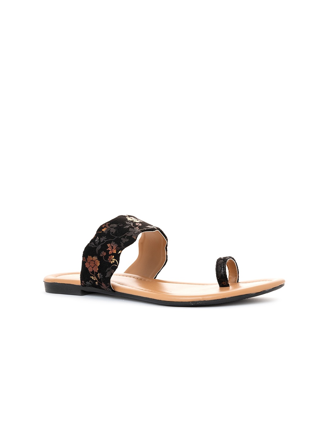 

Khadims Women Printed One Toe Flats, Black