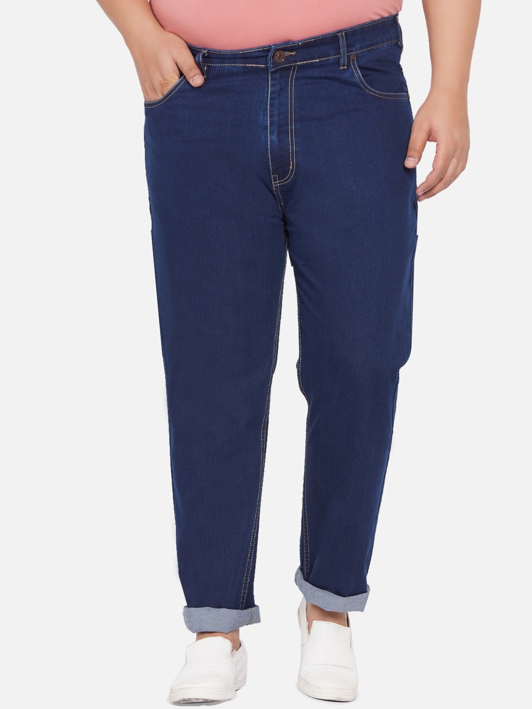 

John Pride Men Plus Size Blue Stretchable Jeans
