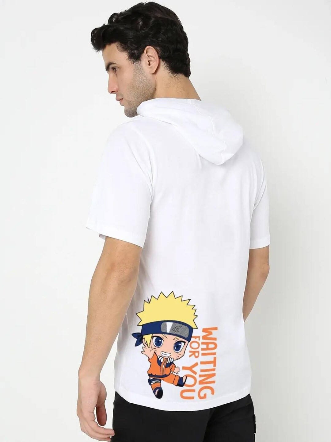 

Bewakoof Men White Printed Hooded Cotton Sweatshirt
