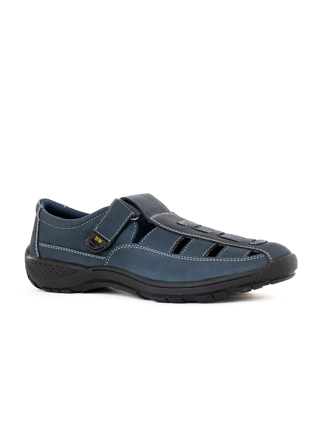 

Khadims Men Blue Leather Shoe-Style Sandals