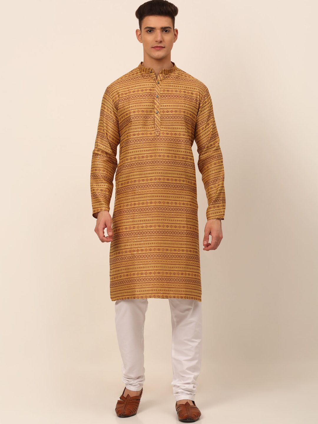 

Jompers Men Yellow Kurta with Pyjamas