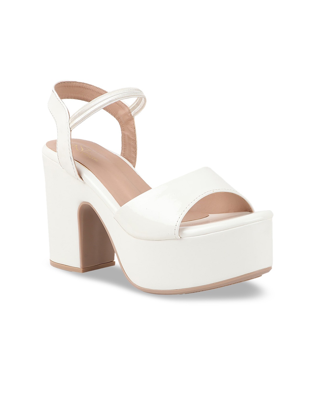 

THE WHITE POLE Women White Party Block Pumps