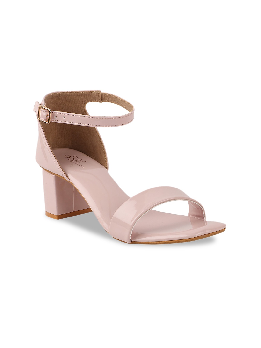

THE WHITE POLE Women Pink Party Block Sandals with Buckles