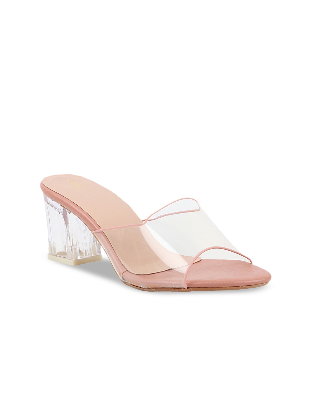 

THE WHITE POLE Women Pink Party Block Mules