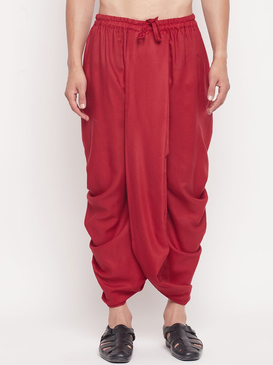

VASTRAMAY Men Maroon Solid Dhoti