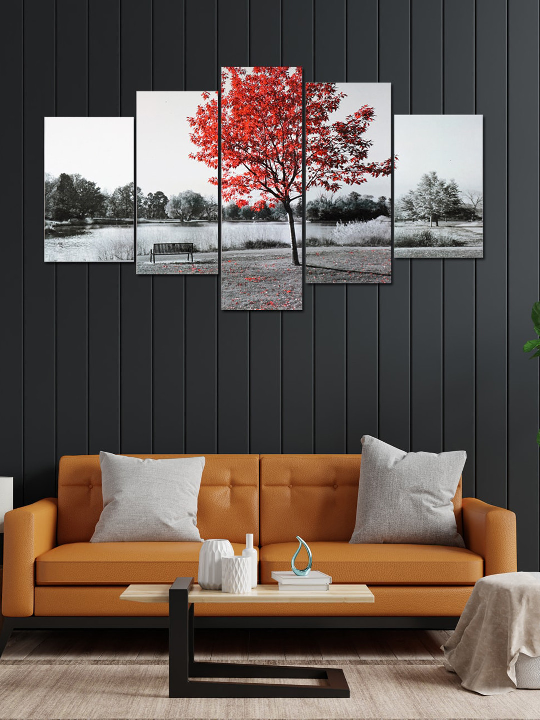 

Perpetual Set Of 5 Multicolored 3-D Scenery Wall Painting Wall Art, Multi