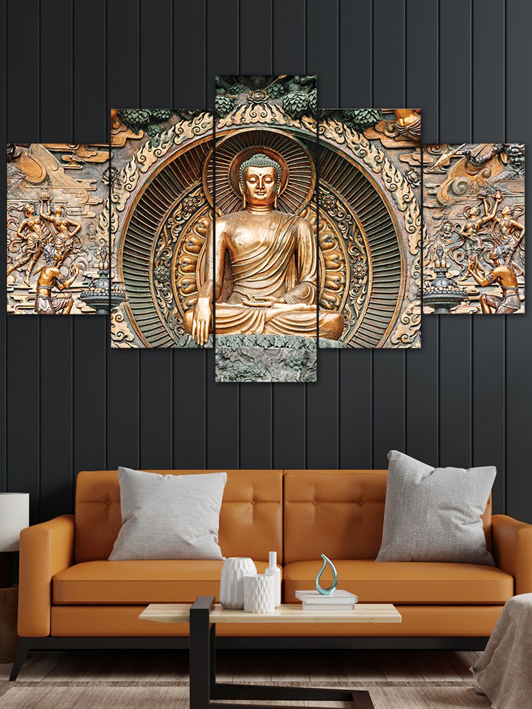 

Perpetual Set Of 5 Multicolored Buddha Painting Wall Art, Multi