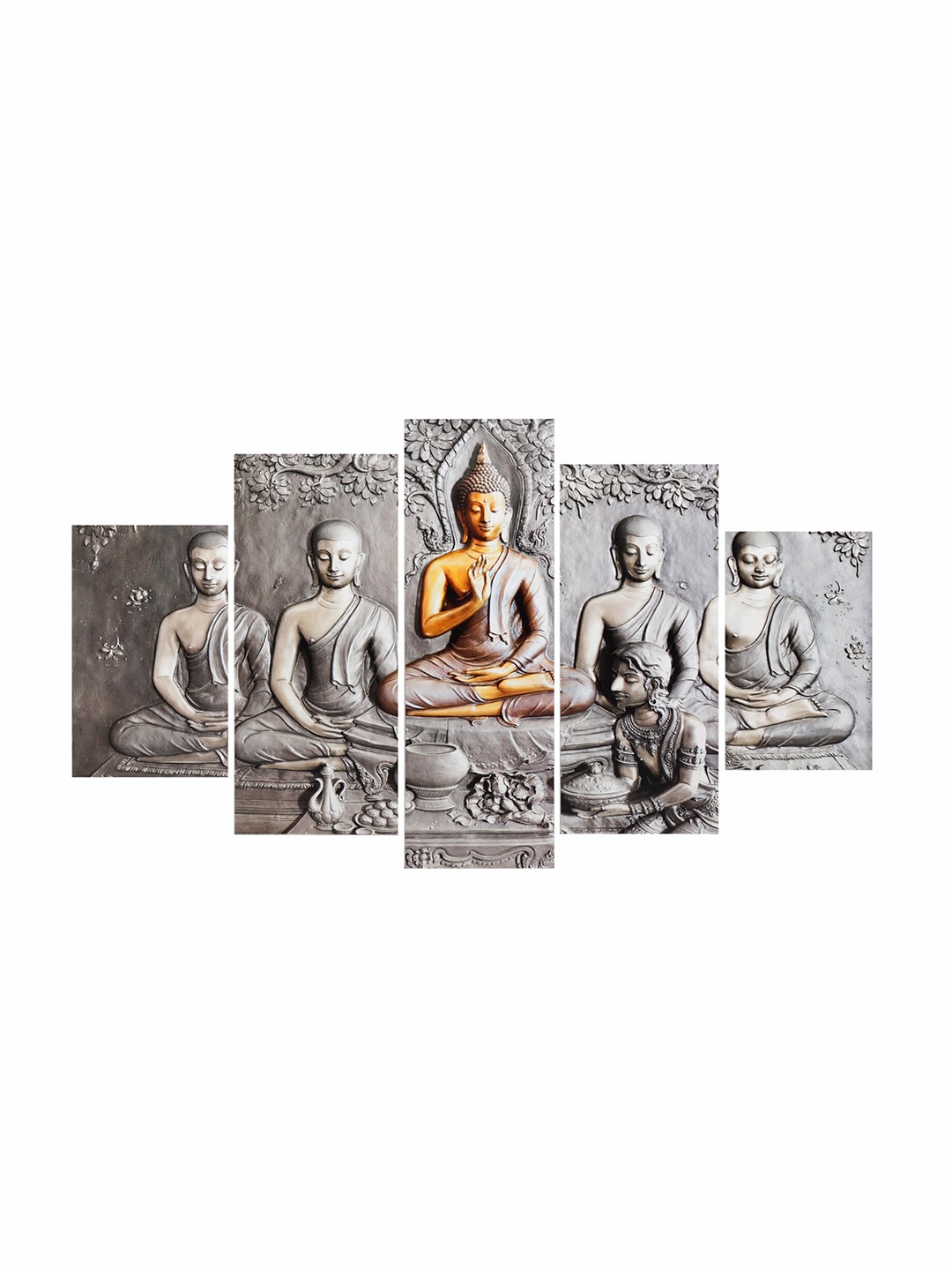 

Perpetual Set Of 5 Multicolored 3-D Scenery Wall Painting Wall Art, Multi