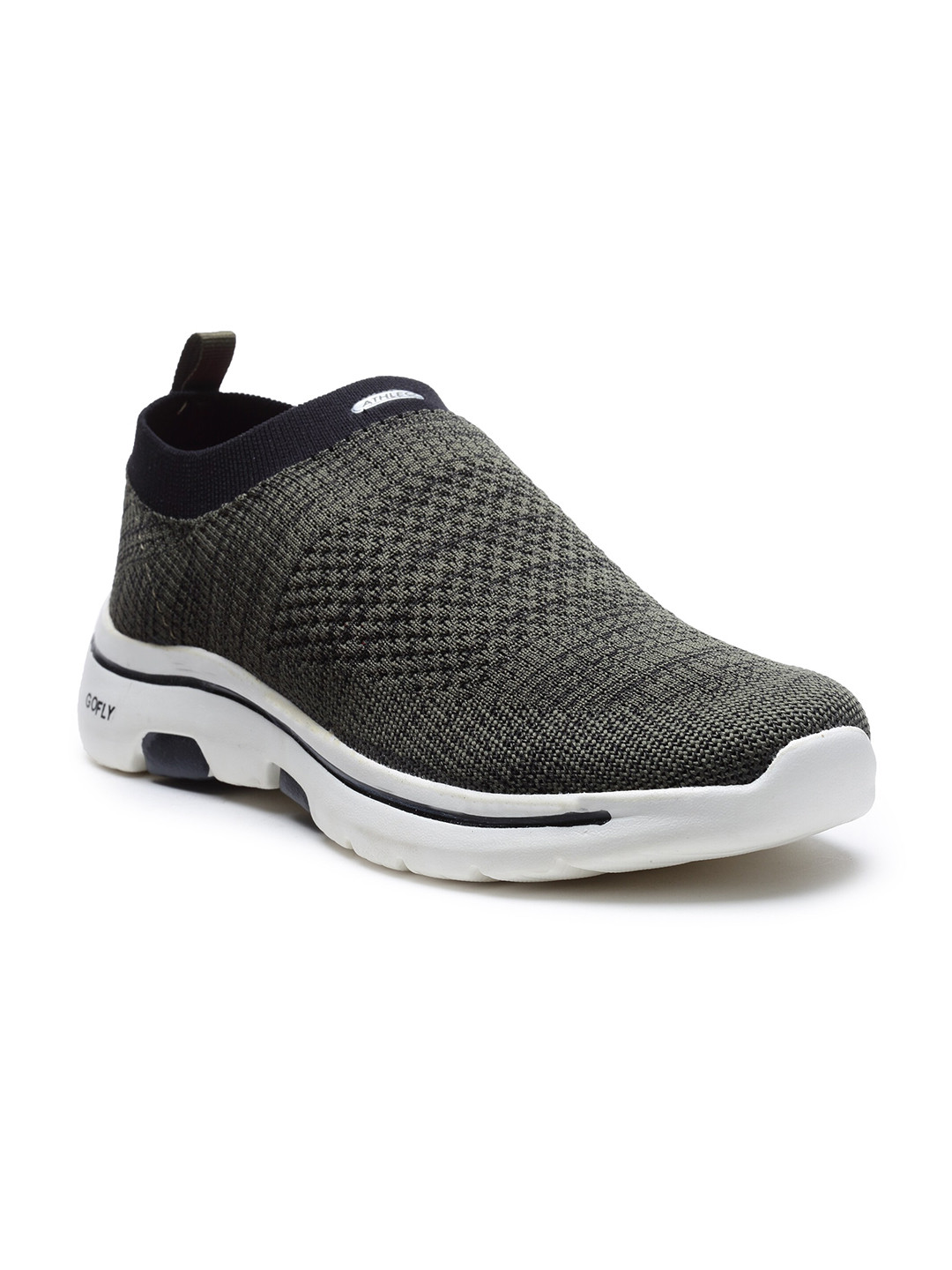 

Action Men Olive Green Mesh Running Non-Marking Slip-On Shoes