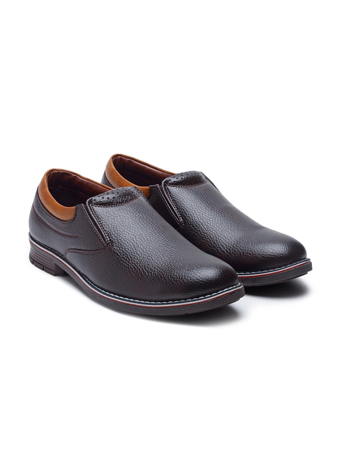 

Action Men Brown Solid Formal Slip-On Shoes