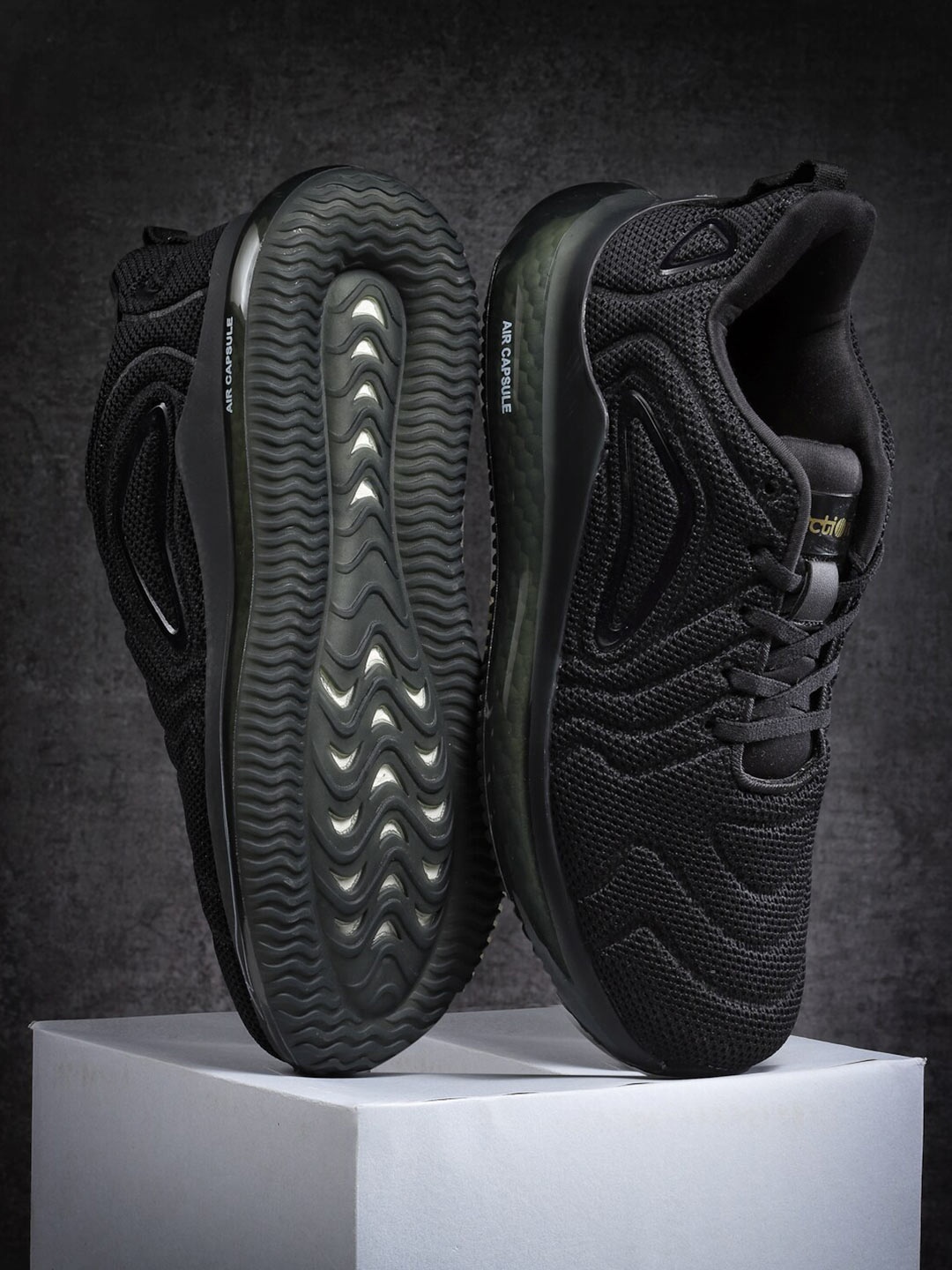 

Action Men Black Mesh Running Non-Marking Lace-Ups Shoes