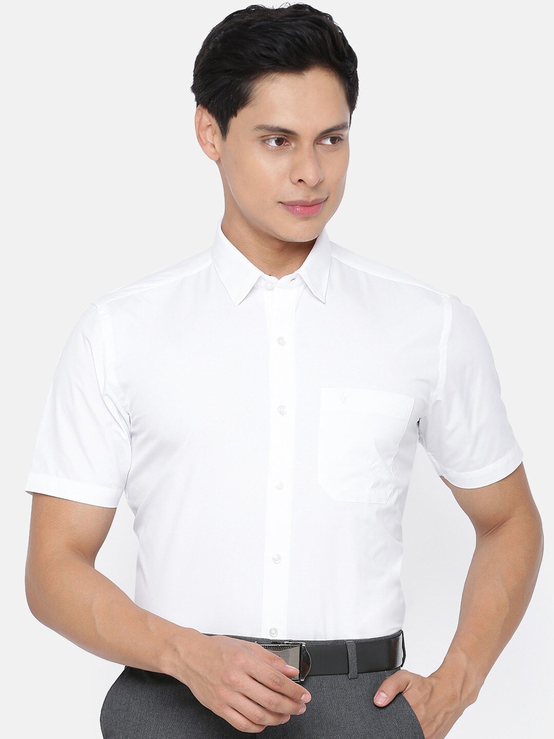 

Ramraj Men White Smart Cotton Casual Shirt