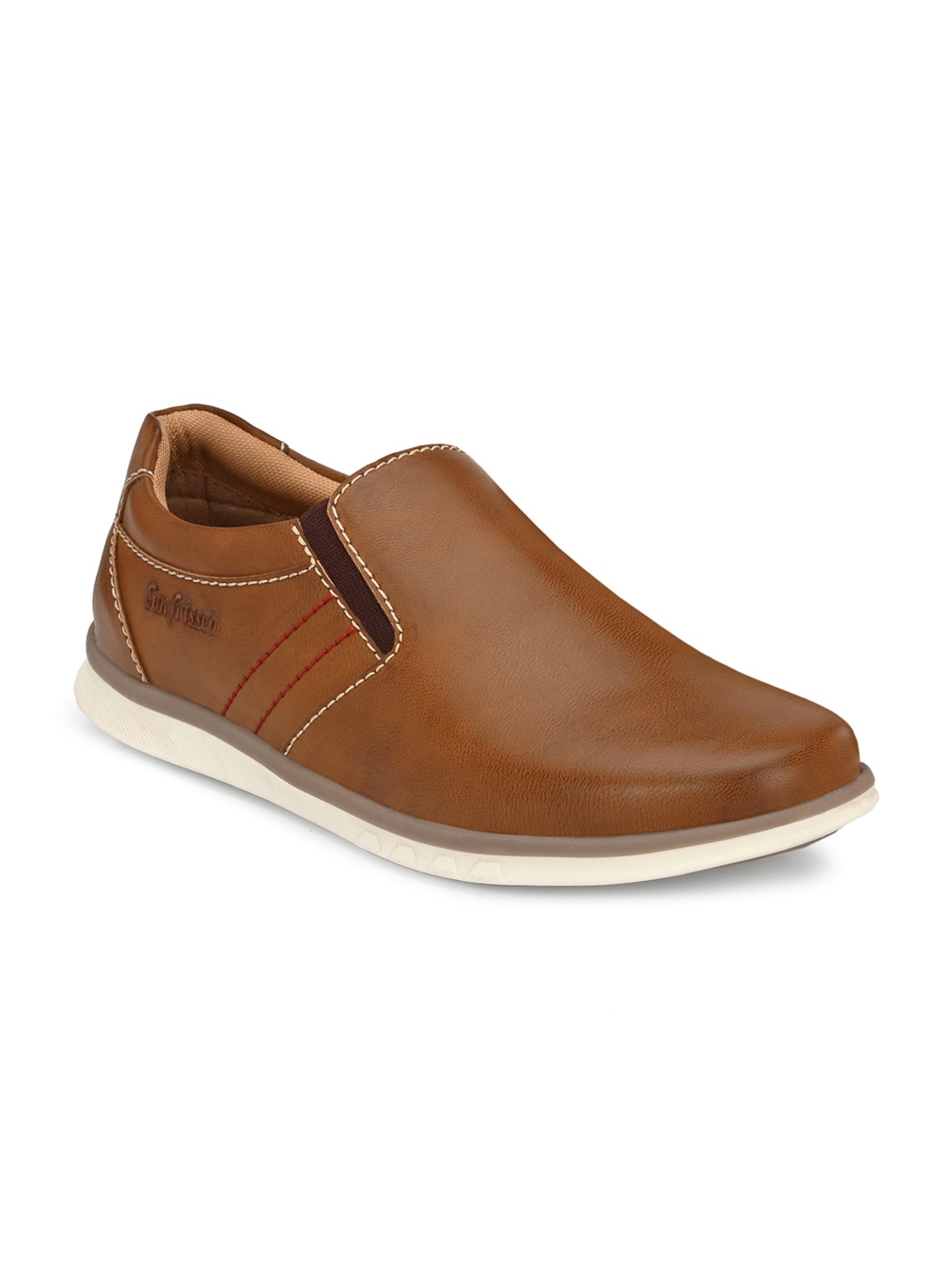 

San Frissco Men Olive Green Slip-On Sneakers