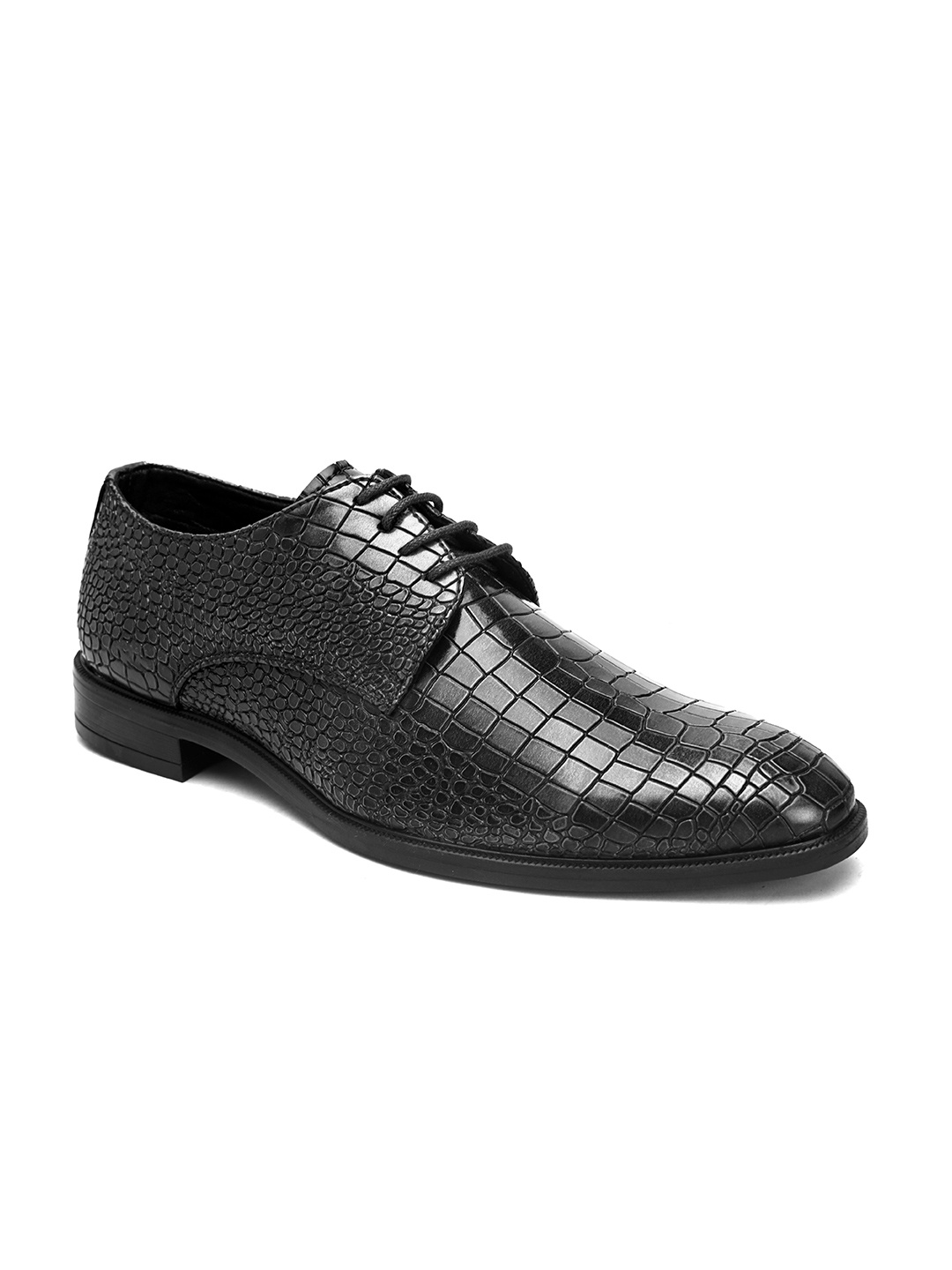 

San Frissco Men Textured Formal Derbys, Black