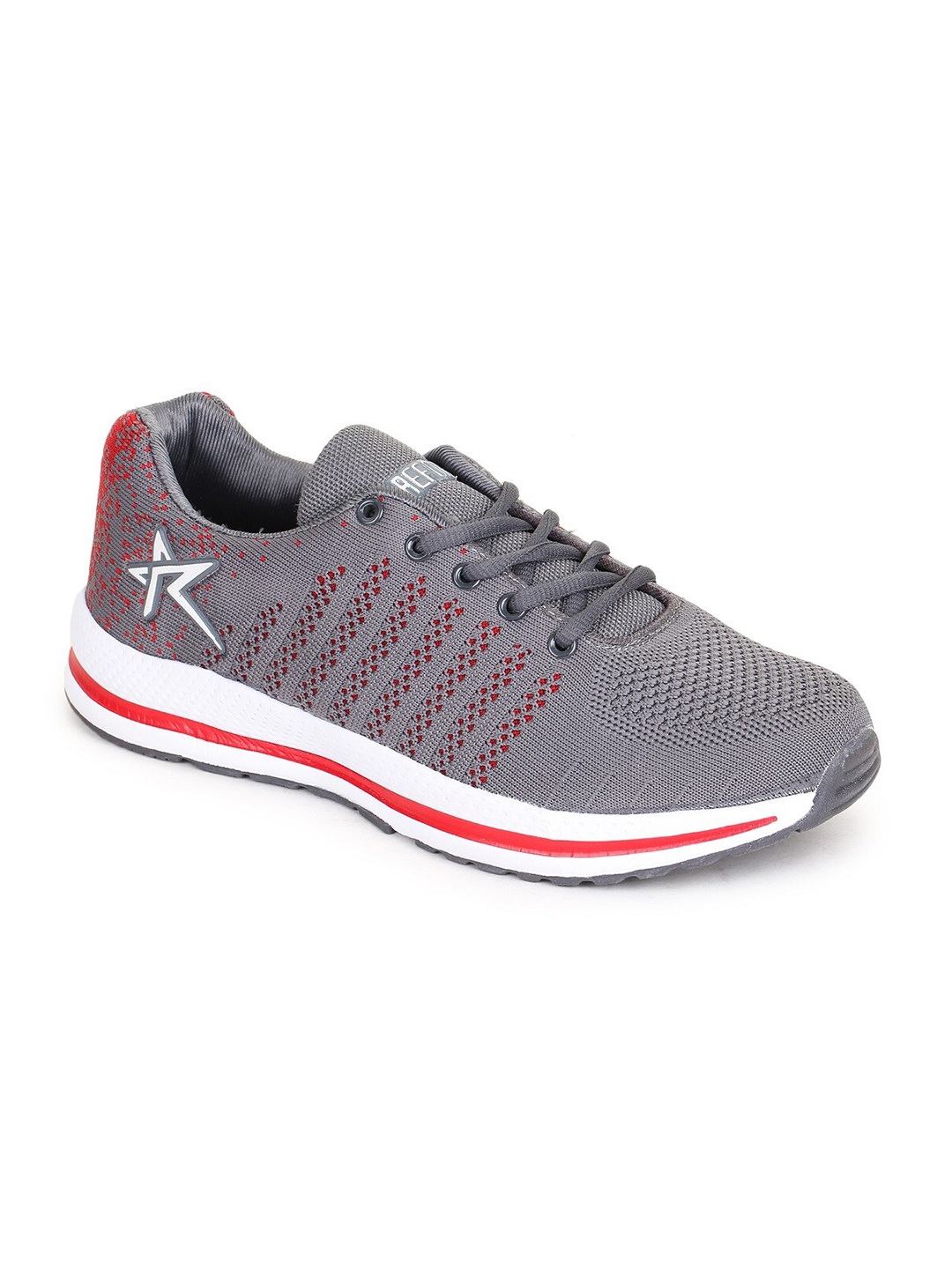 

REFOAM Men Grey Mesh Running Non-Marking Shoes