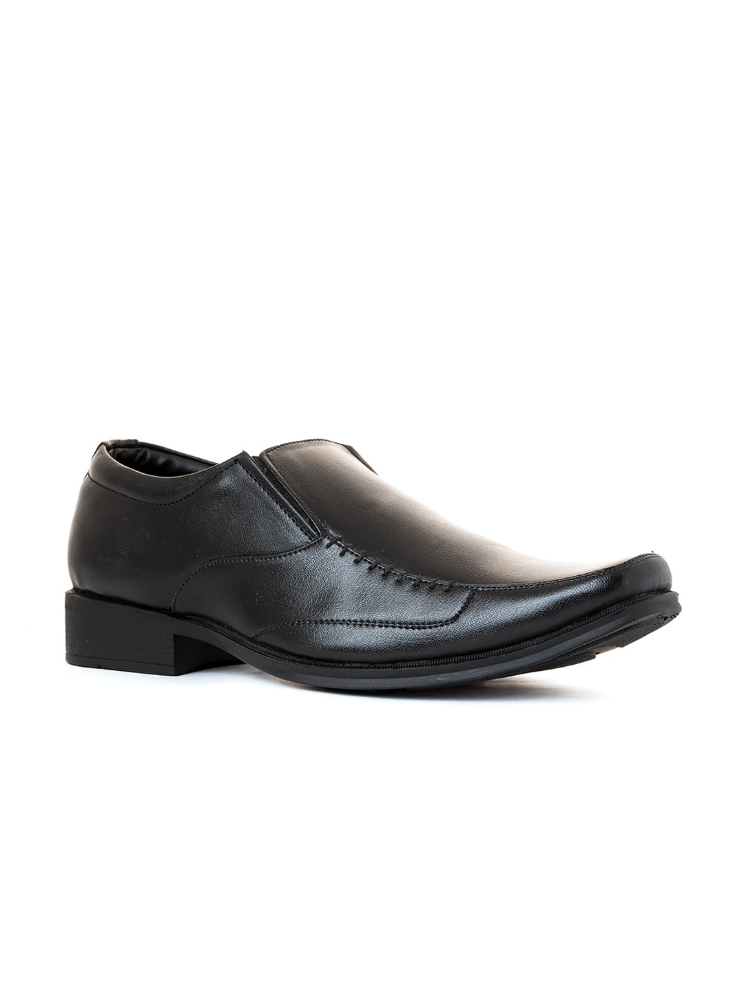 

Khadims Men Black Solid Formal Slip-Ons