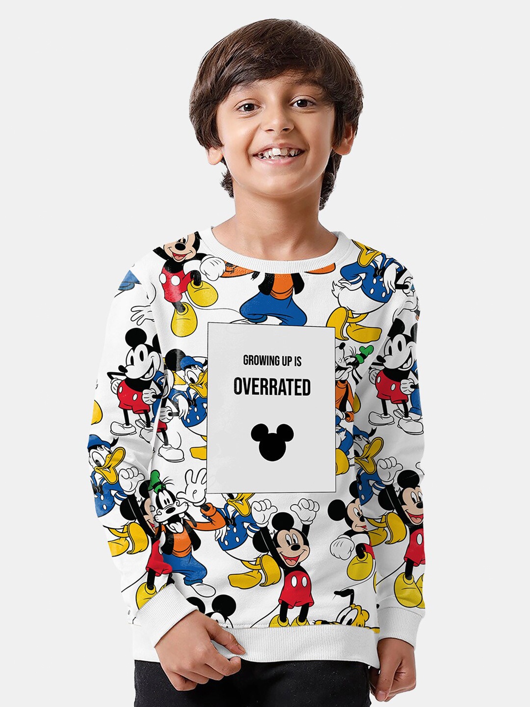 

BONKIDS Boys White Printed Sweatshirt